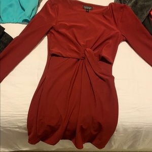 Top shop maroon cut out dress size 4